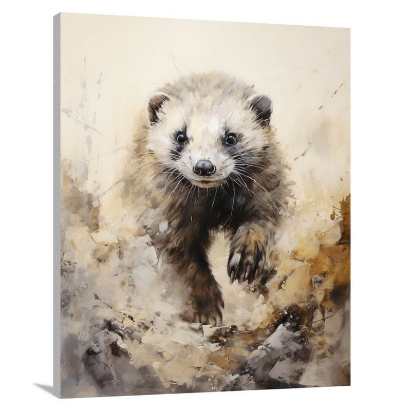 Ferret's Wild Pursuit - Canvas Print