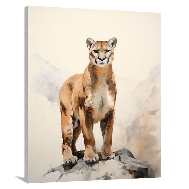 Fierce Guardian: Cougar's Domain - Canvas Print