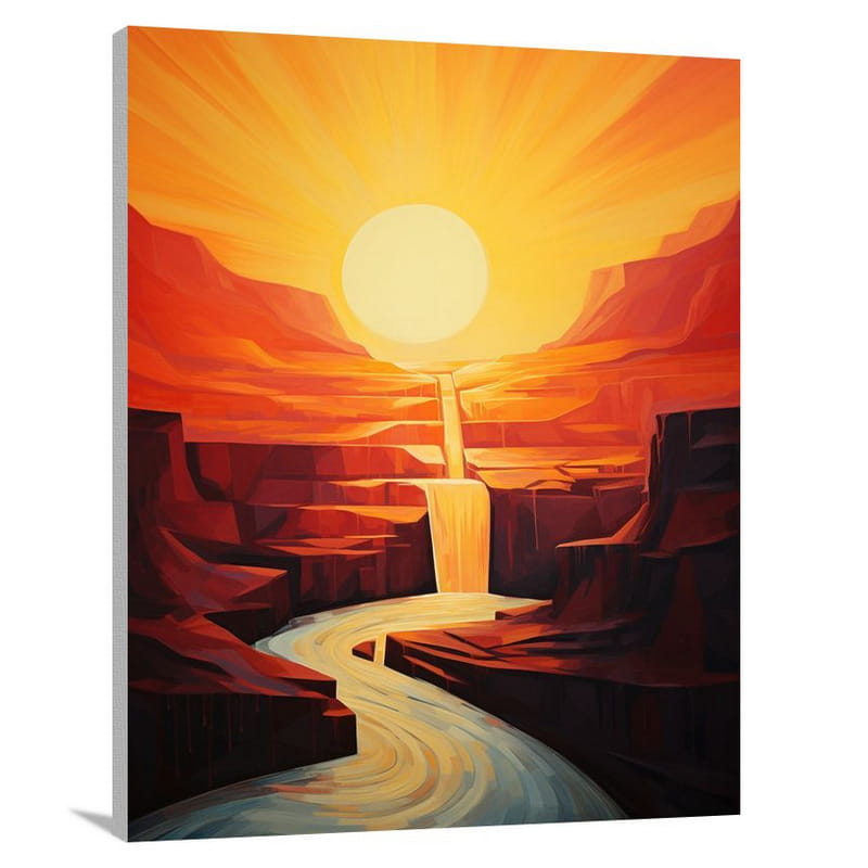 Fiery Cascades at Sunrise - Canvas Print