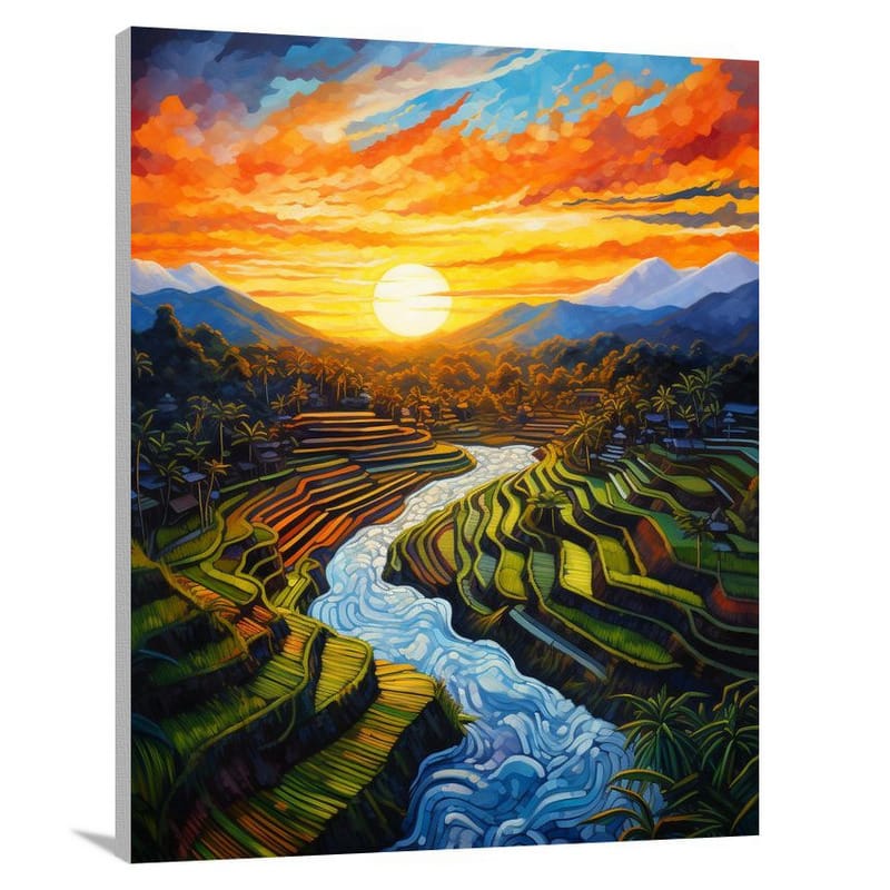 Fiery Horizons: Indonesia's Sunset Splendor - Canvas Print