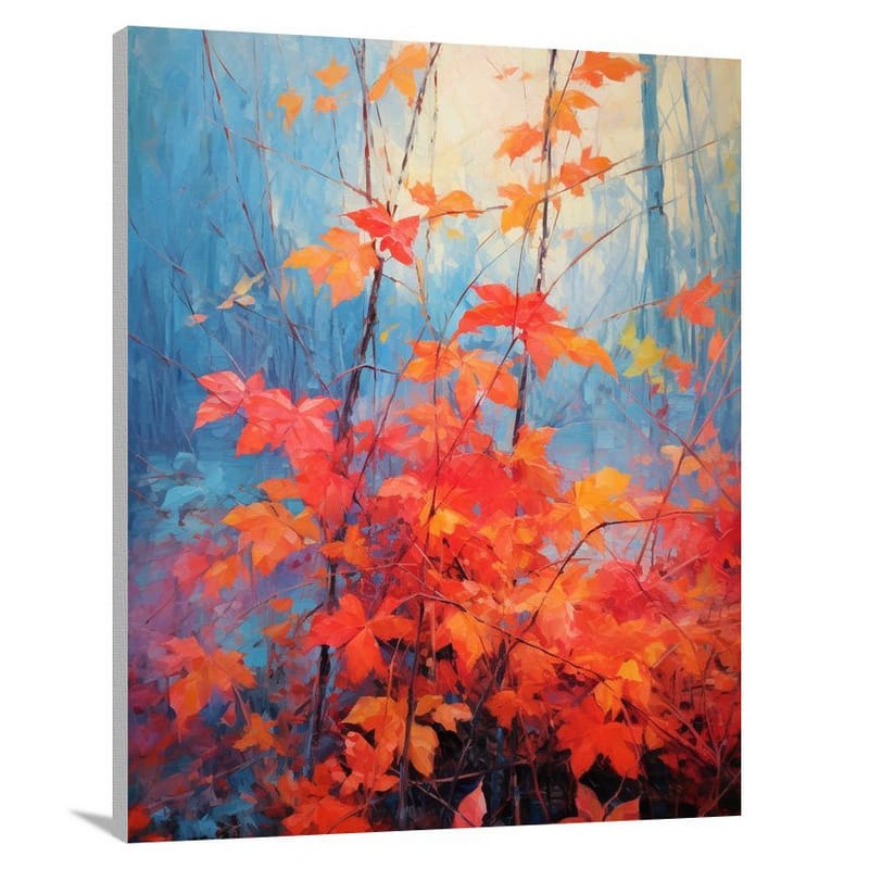 Fiery Leaf Symphony - Canvas Print
