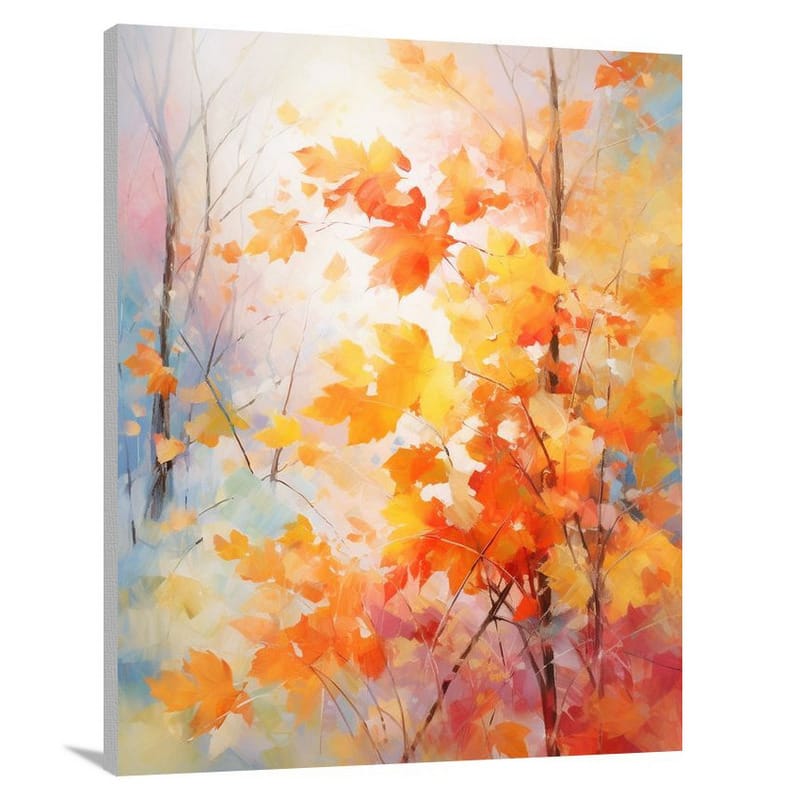 Fiery Leaf Symphony - Impressionist - Canvas Print