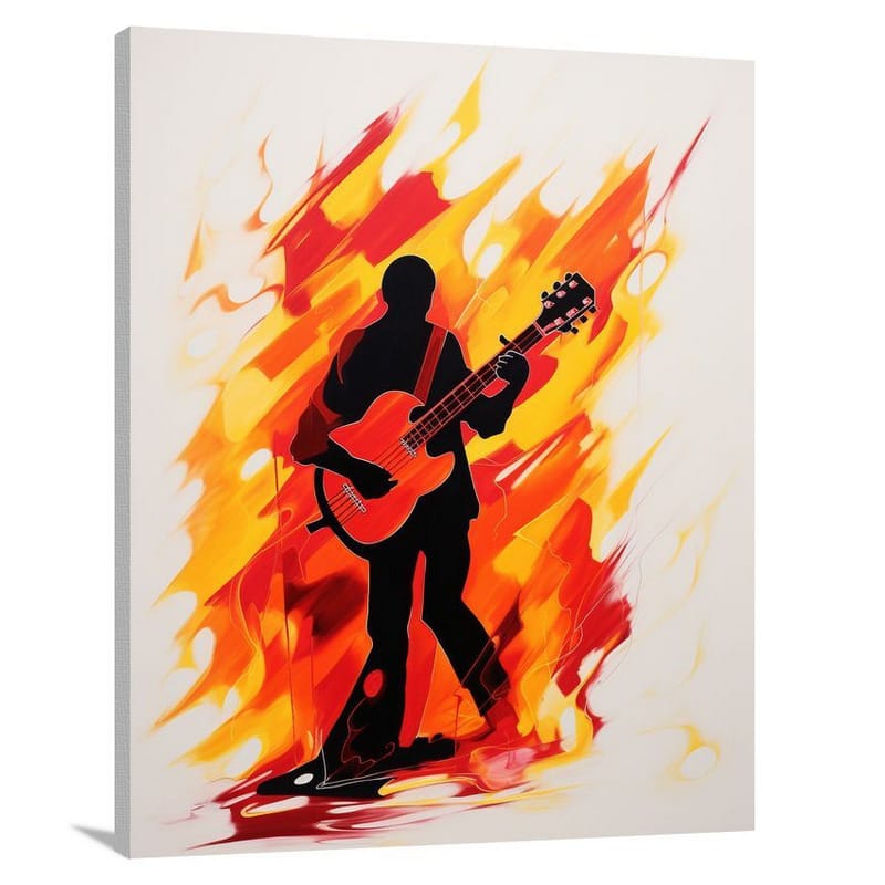 Fiery Melodies: Musician's Passion - Canvas Print