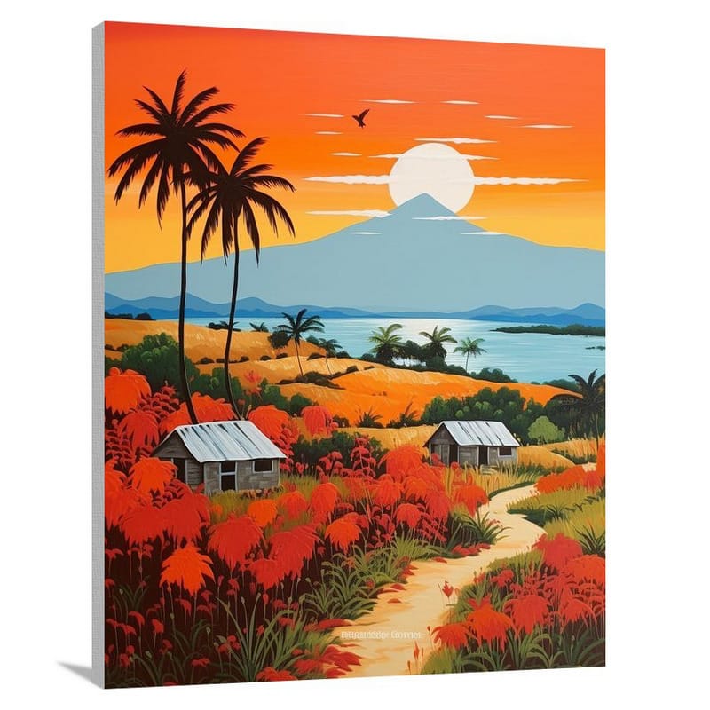 Fiji's Vibrant Village - Canvas Print