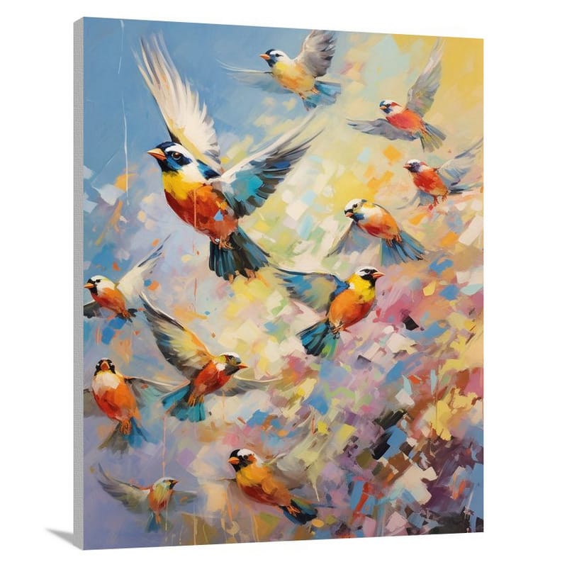 Finch Symphony - Impressionist - Canvas Print