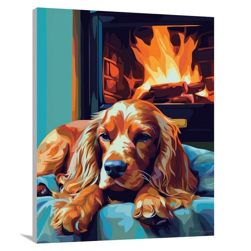 Fireside Companion: Cocker Spaniel - Canvas Print