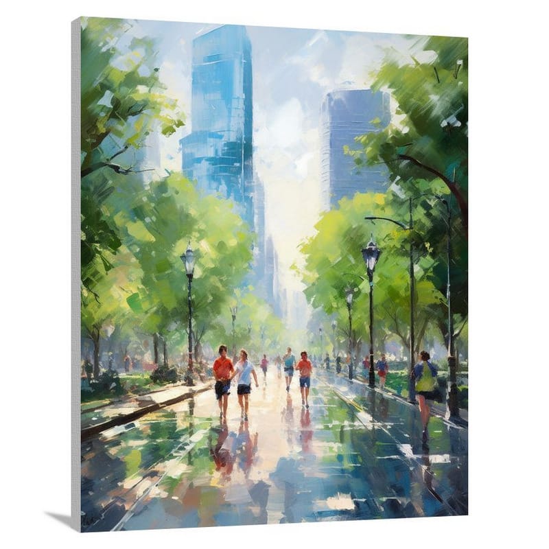 Fitness in the City: A Vibrant Symphony - Canvas Print