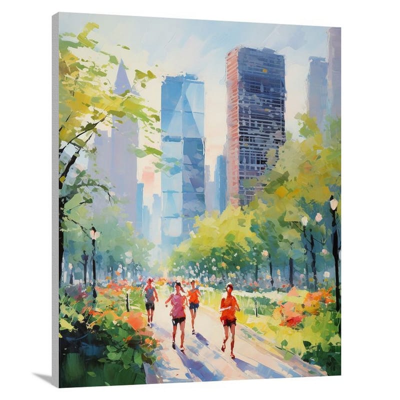 Fitness in the Urban Symphony - Canvas Print