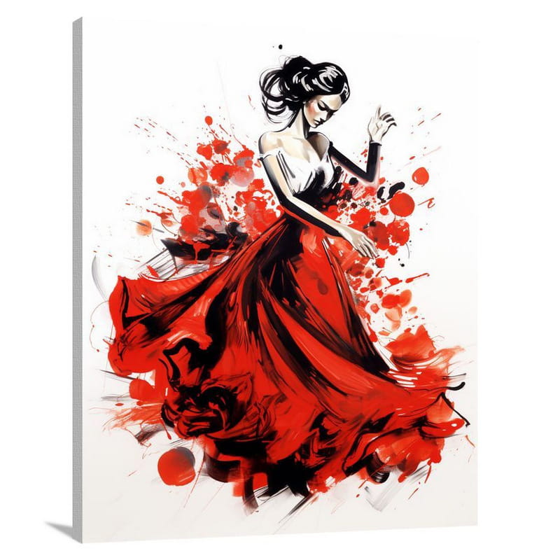 Flamenco Passion - Black And White - Canvas Print