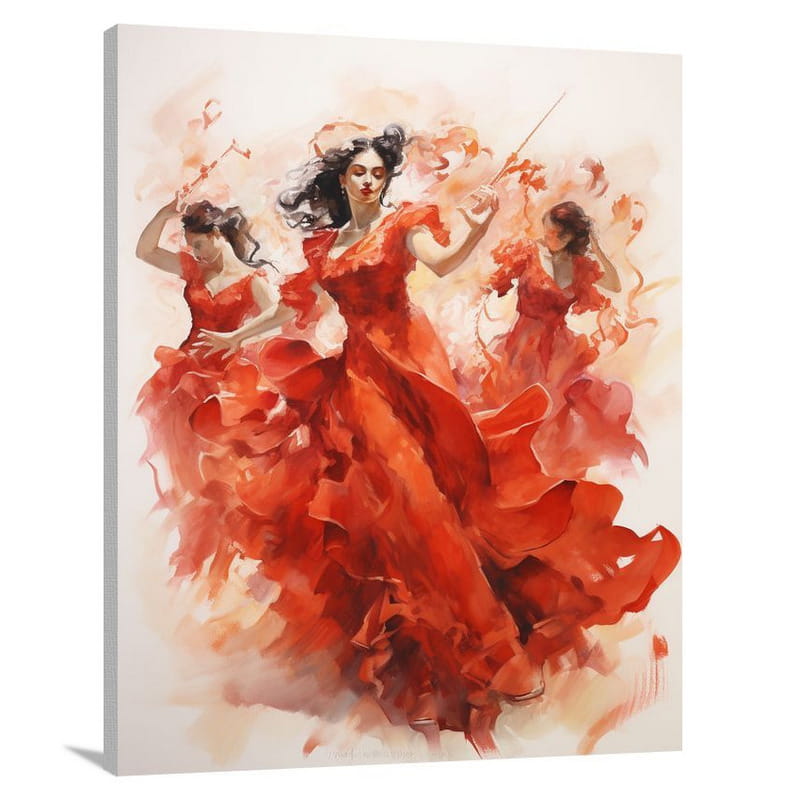 Flamenco Passion - Watercolor - Canvas Print