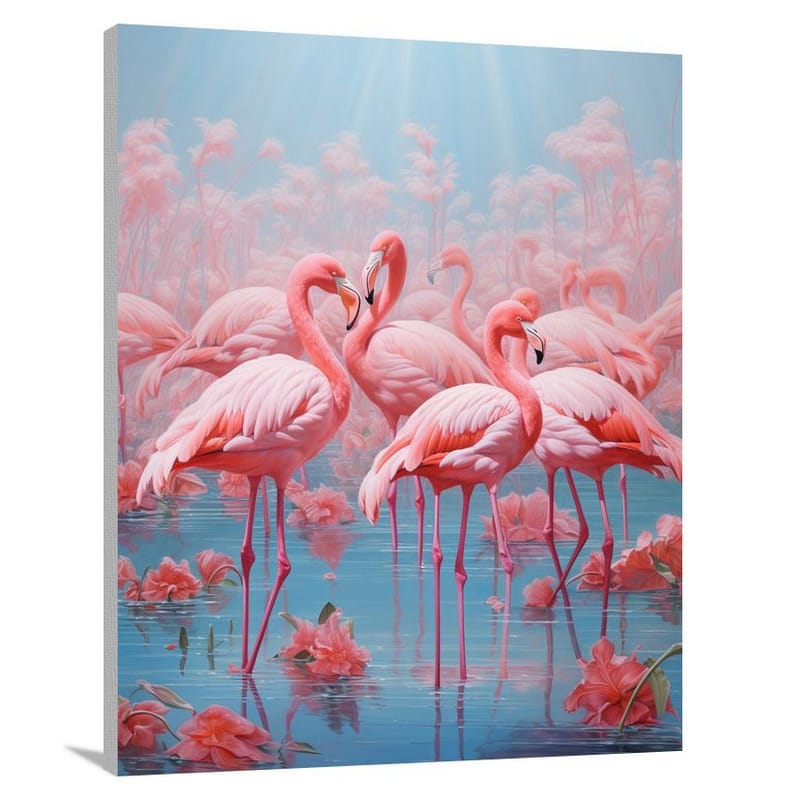 Flamingo's Serenade - Canvas Print