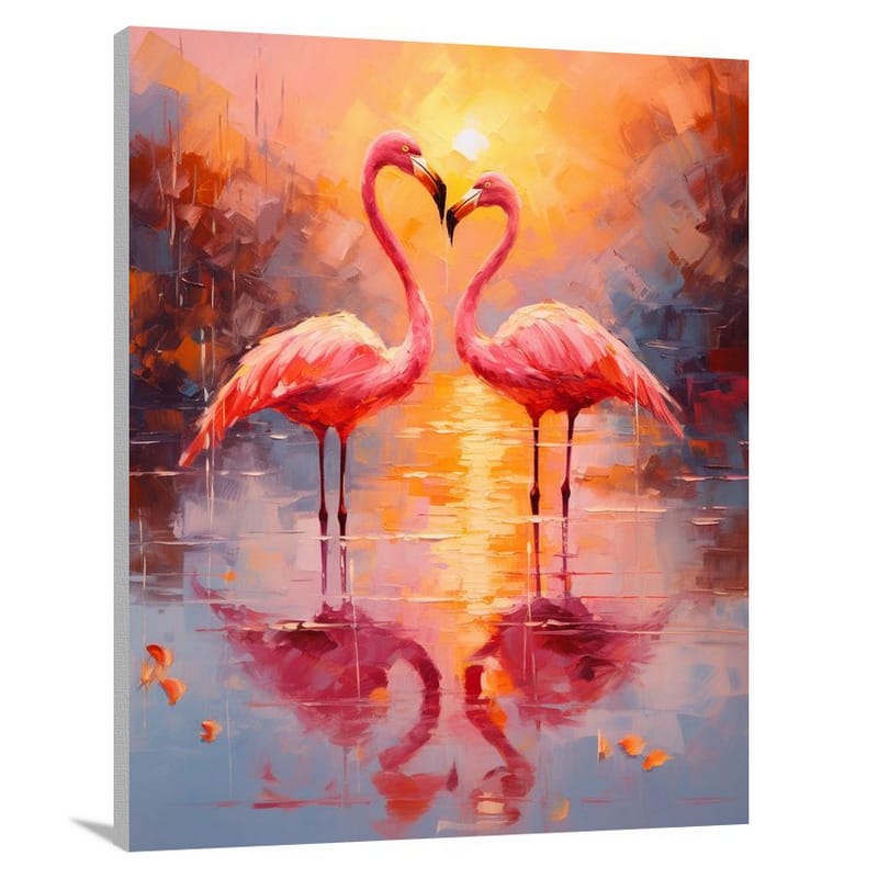 Flamingo Serenade - Impressionist - Canvas Print