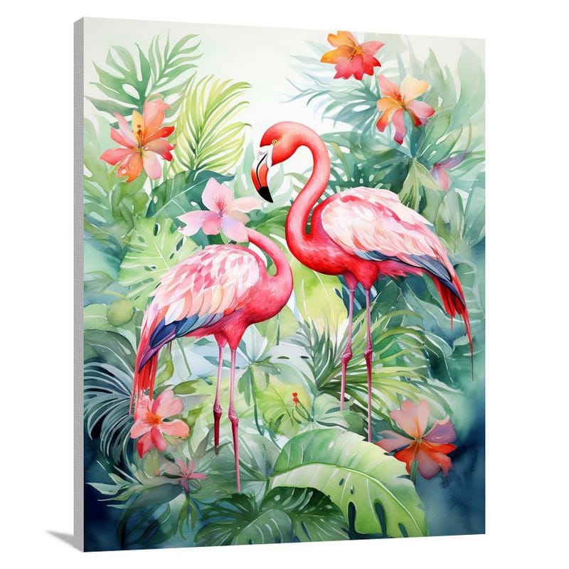 Flamingo - Watercolor - Canvas Print