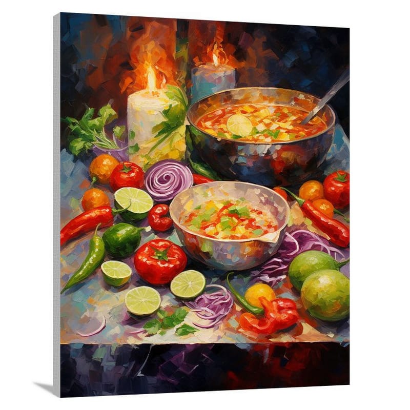 Flavors Unite: Mexican Cuisine - Impressionist - Canvas Print