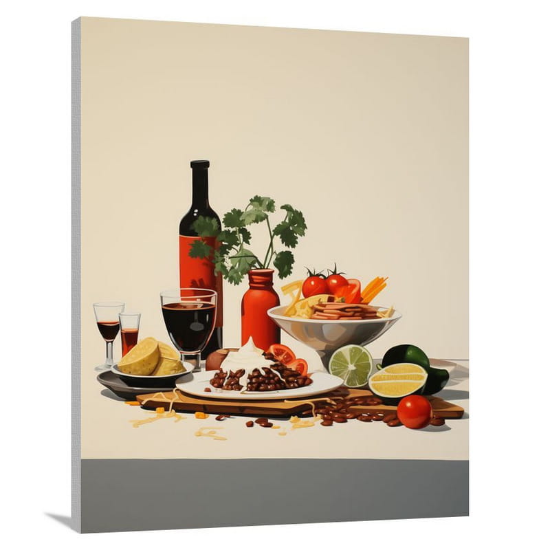 Flavors Unite: Mexican Cuisine - Minimalist 2 - Canvas Print