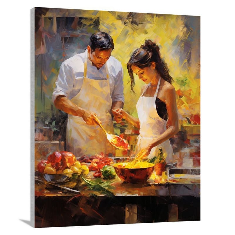 Flavors United: American Cuisine - Impressionist - Canvas Print