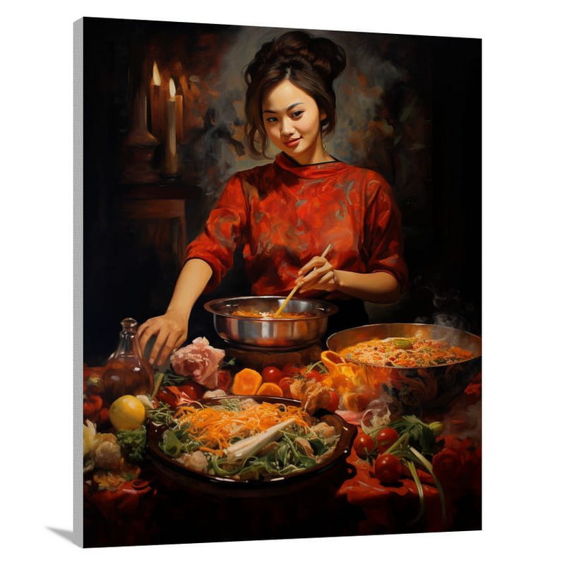 Flavors Unleashed: Asian Cuisine - Contemporary Art - Canvas Print