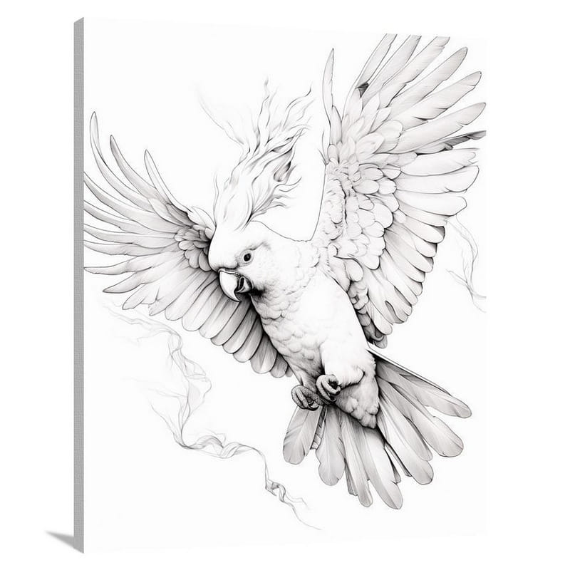 Flight of the Fiery Cockatoo - Canvas Print