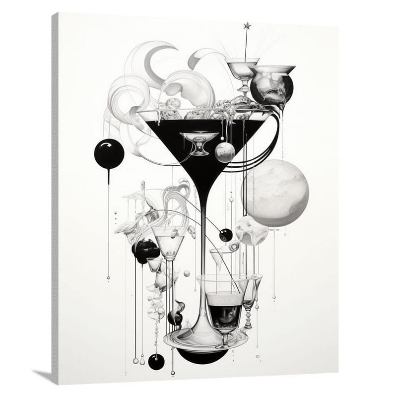 Floating Elixir: Cocktail Dreams - Canvas Print