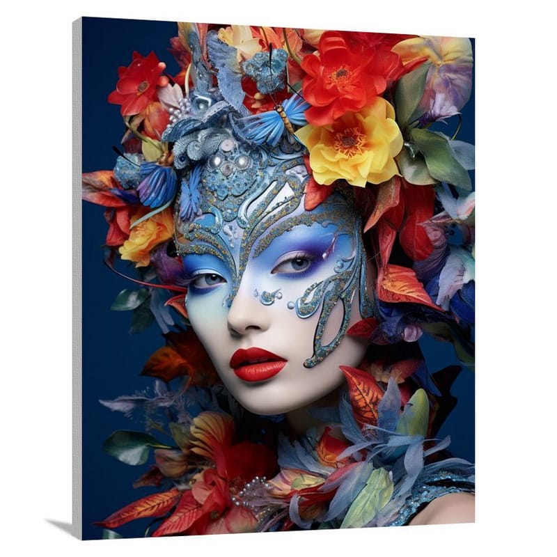 Floral Fusion: Make-Up Magic - Canvas Print