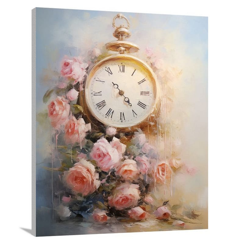 Floral Timepiece - Canvas Print