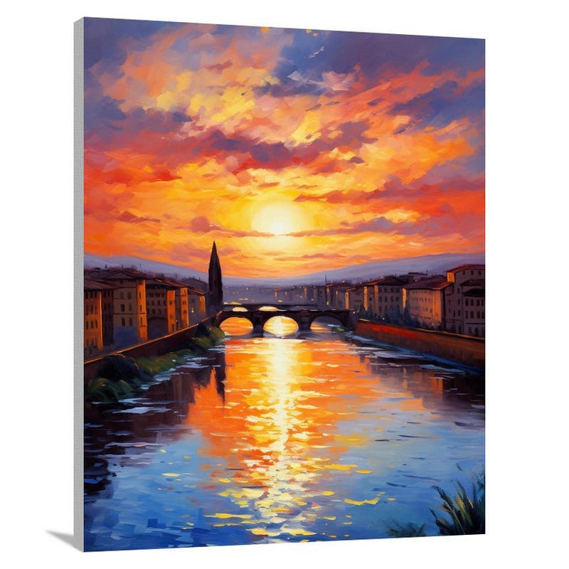 Florence's Enchanting Sunset - Impressionist - Canvas Print