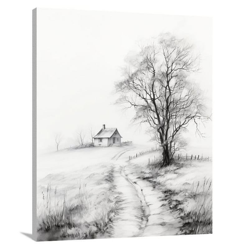 Fog - Black and White - Canvas Print