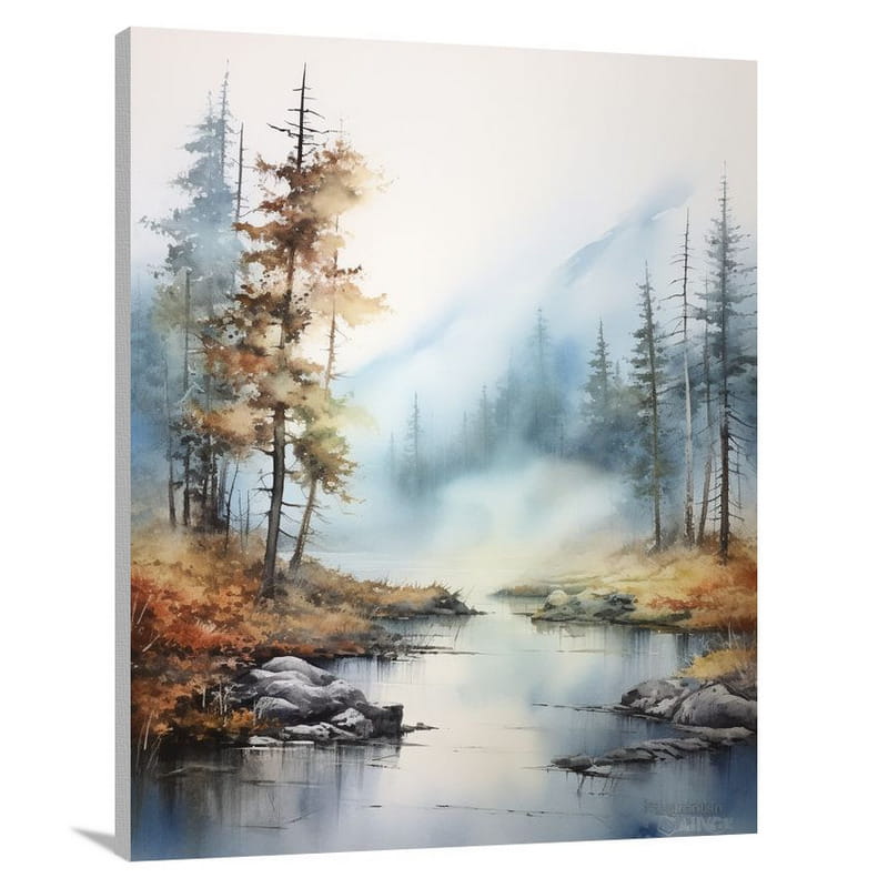 Foggy Serenity - Watercolor - Canvas Print