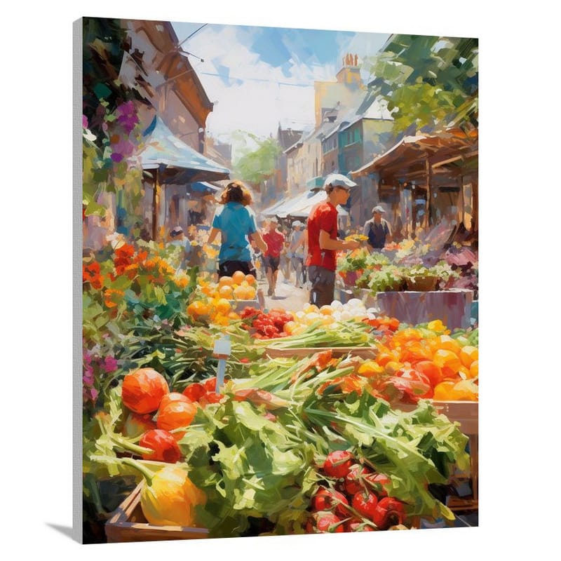 Food, Food: FarmersMarketBounty - Impressionist - Canvas Print