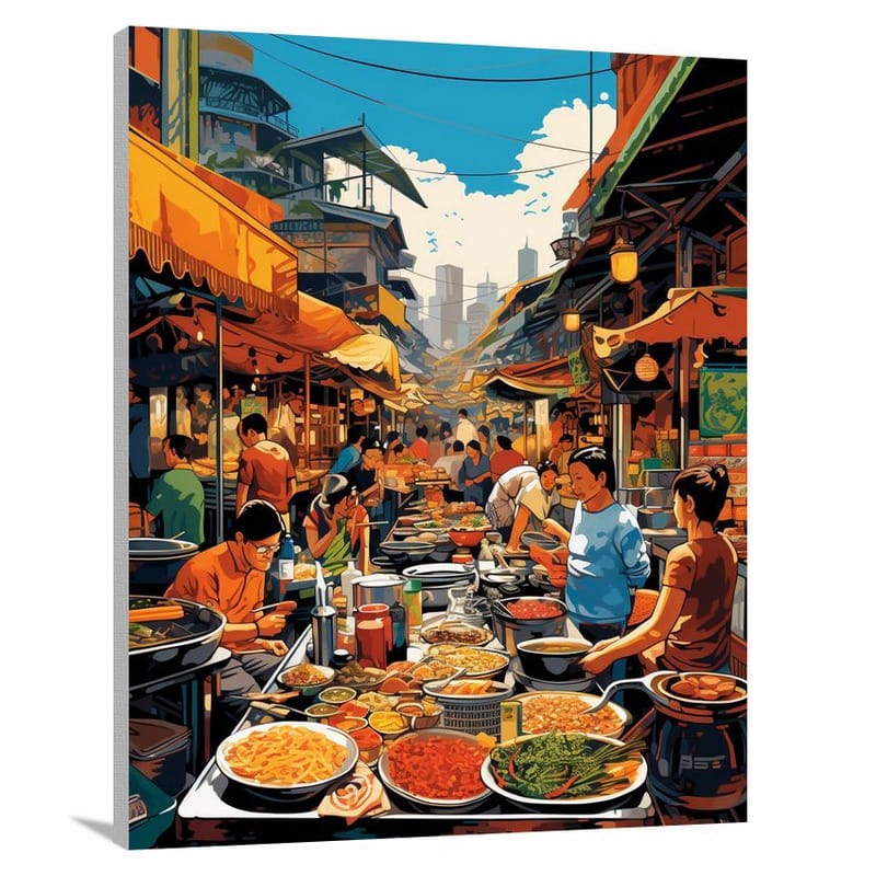 Food, Food: StreetFoodMelange - Pop Art - Canvas Print