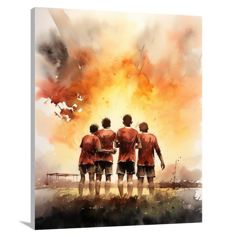 Football's Fiery Resolve - Canvas Print
