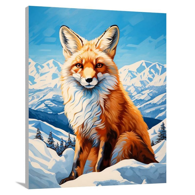 Fox in Winter's Embrace - Canvas Print