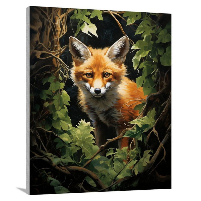 Fox's Enchanting Gaze - Canvas Print