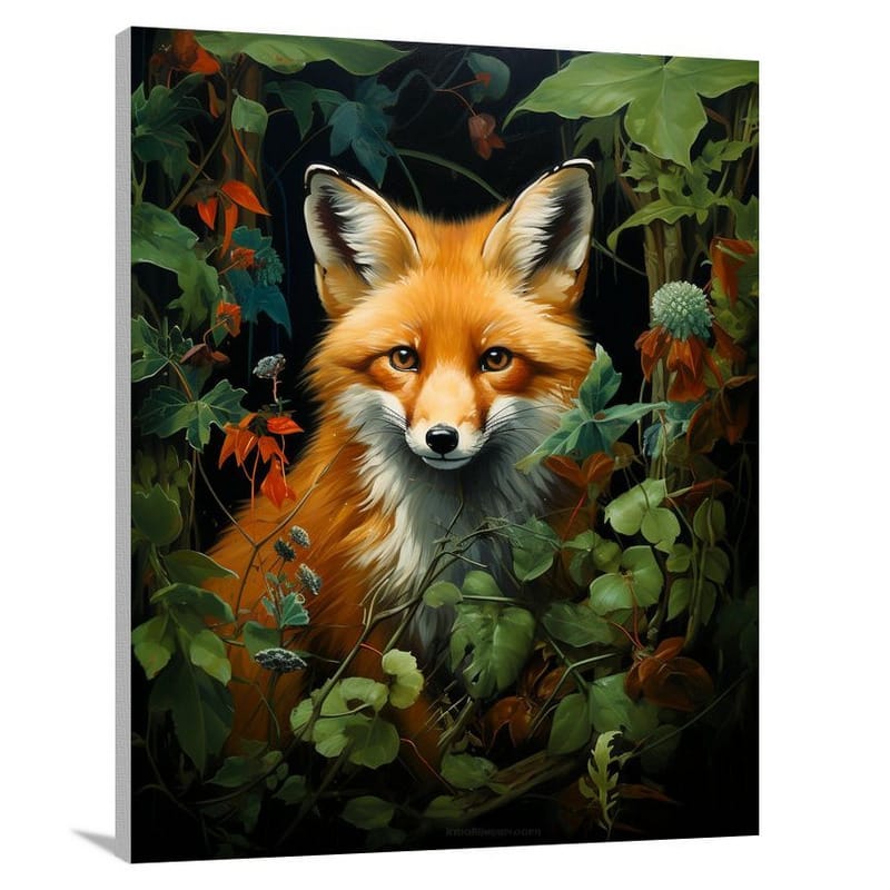 Fox's Enigmatic Gaze - Canvas Print
