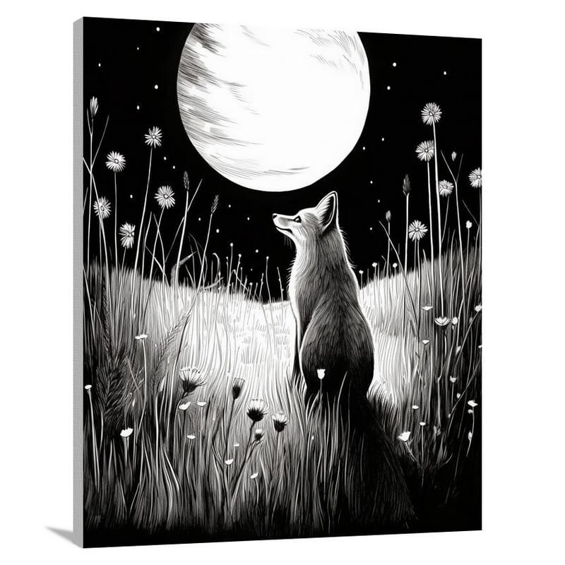 Fox's Moonlit Dance - Canvas Print