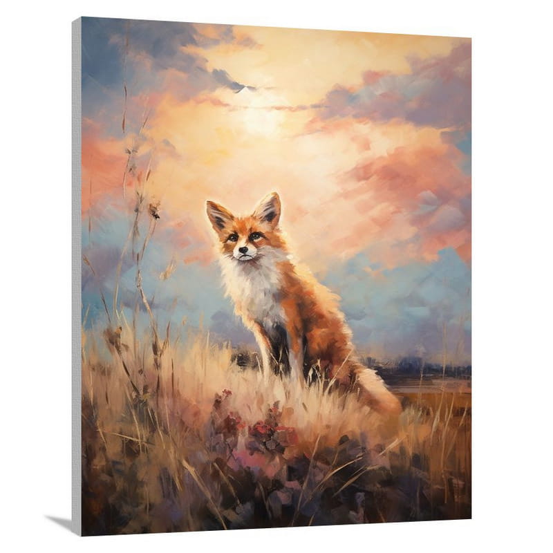 Fox's Sunset Stroll - Canvas Print