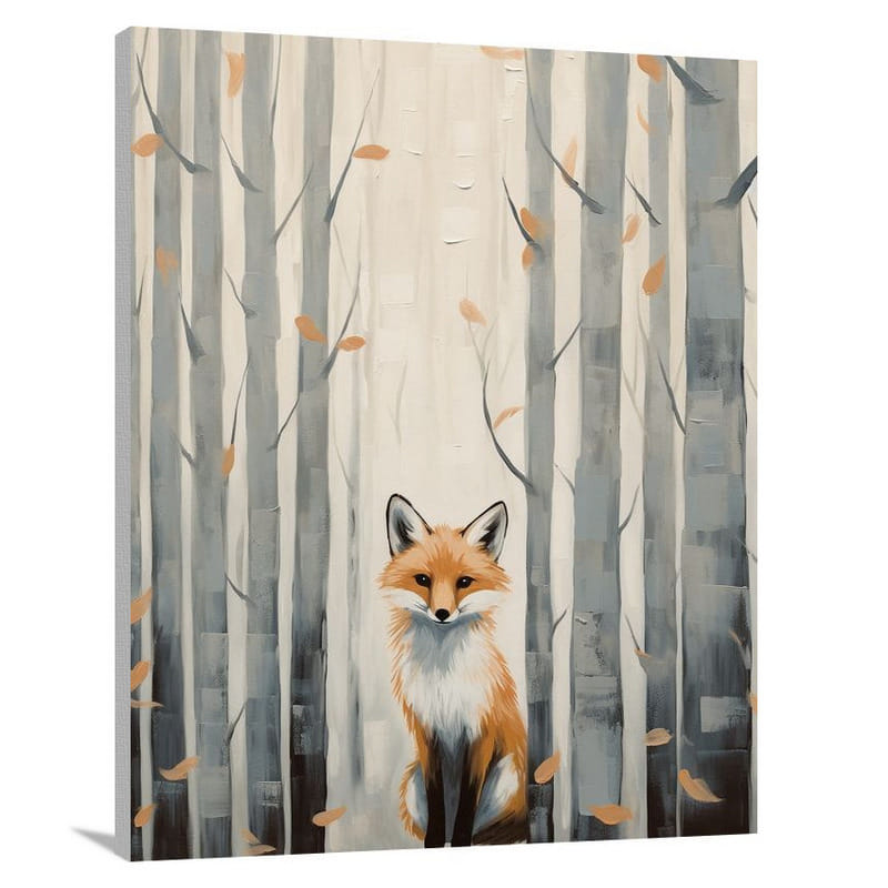 Fox's Twilight Dance - Minimalist - Canvas Print