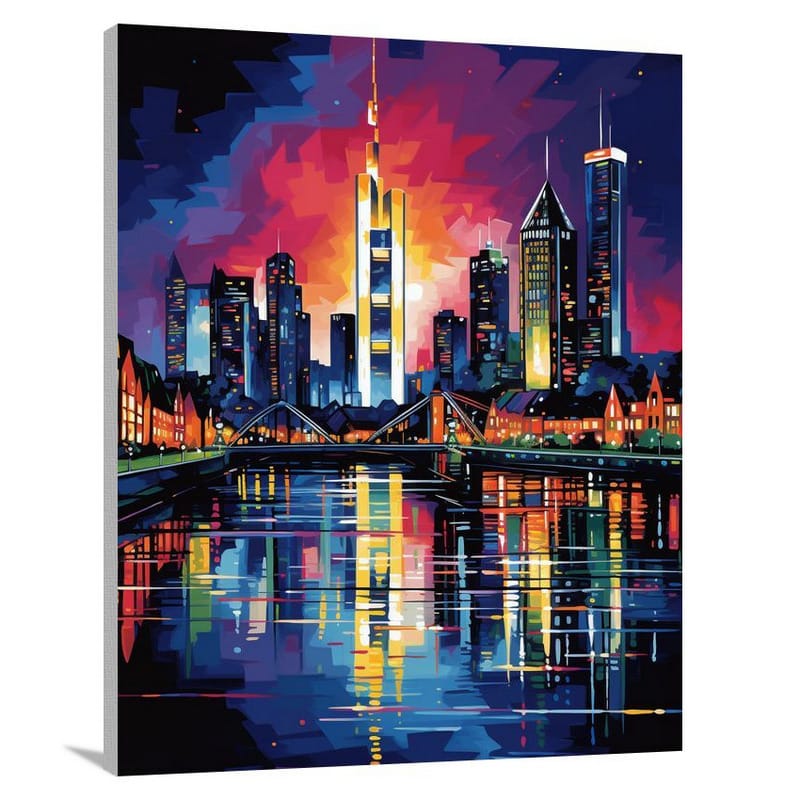 Frankfurt Nightscape - Canvas Print