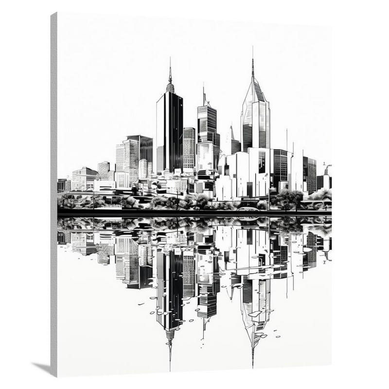 Frankfurt's Ambitious Reflection - Canvas Print