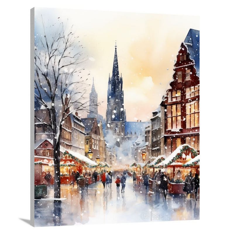 Frankfurt's Festive Glow - Canvas Print