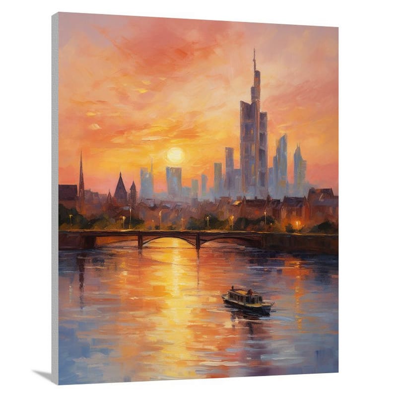 Frankfurt's Golden Sunset - Canvas Print