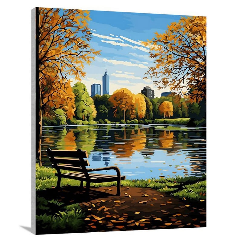 Frankfurt's Serene Autumn - Canvas Print