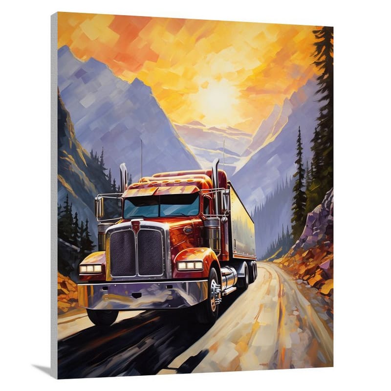 Freightliner's Journey - Impressionist - Canvas Print