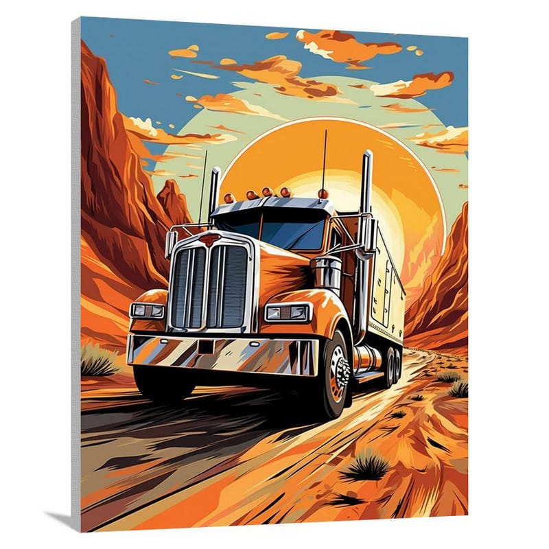 Freightliner's Journey - Pop Art 2 - Canvas Print
