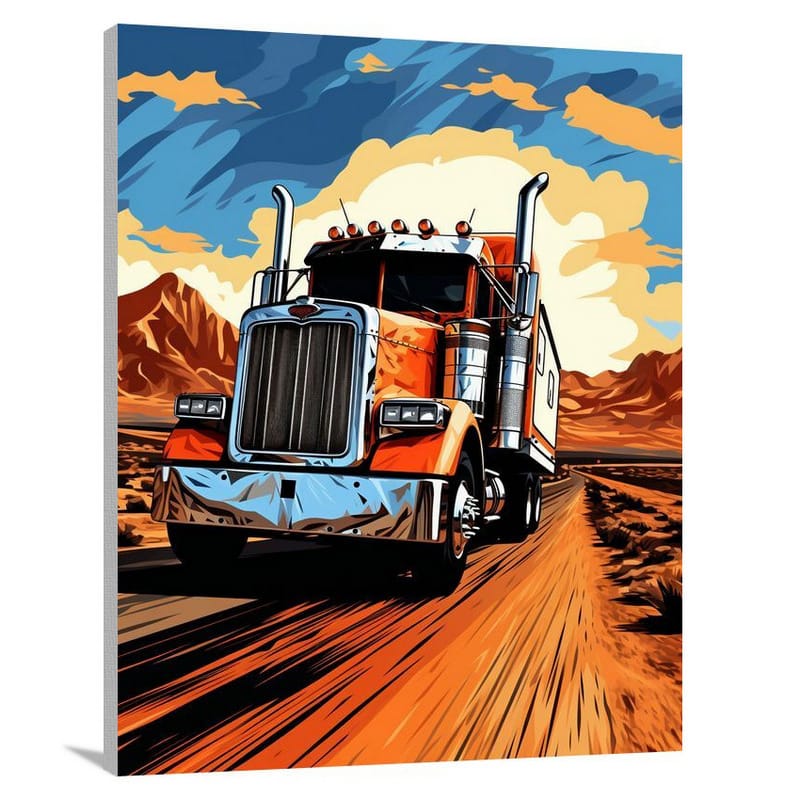 Freightliner's Journey - Pop Art - Canvas Print