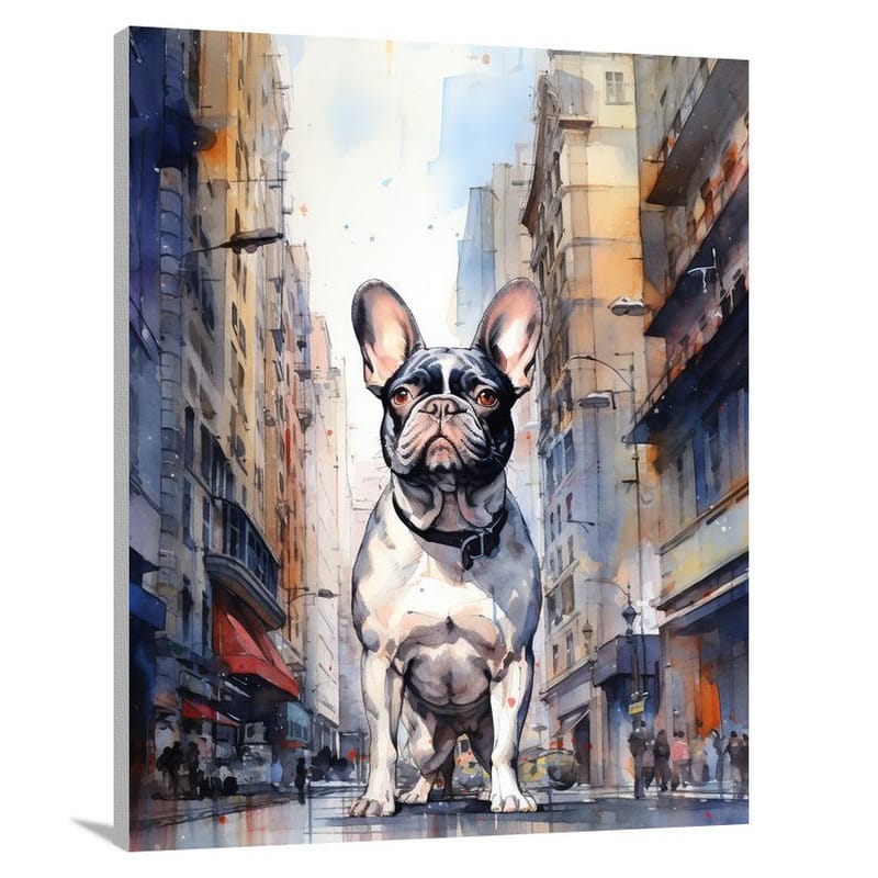French Bulldog in the City - Canvas Print
