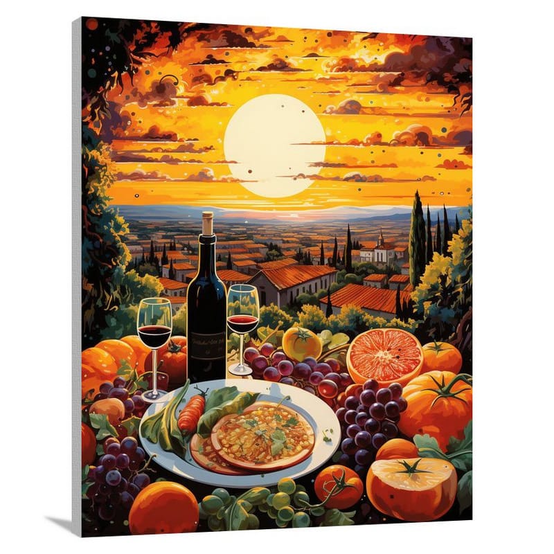 French Cuisine Extravaganza - Canvas Print