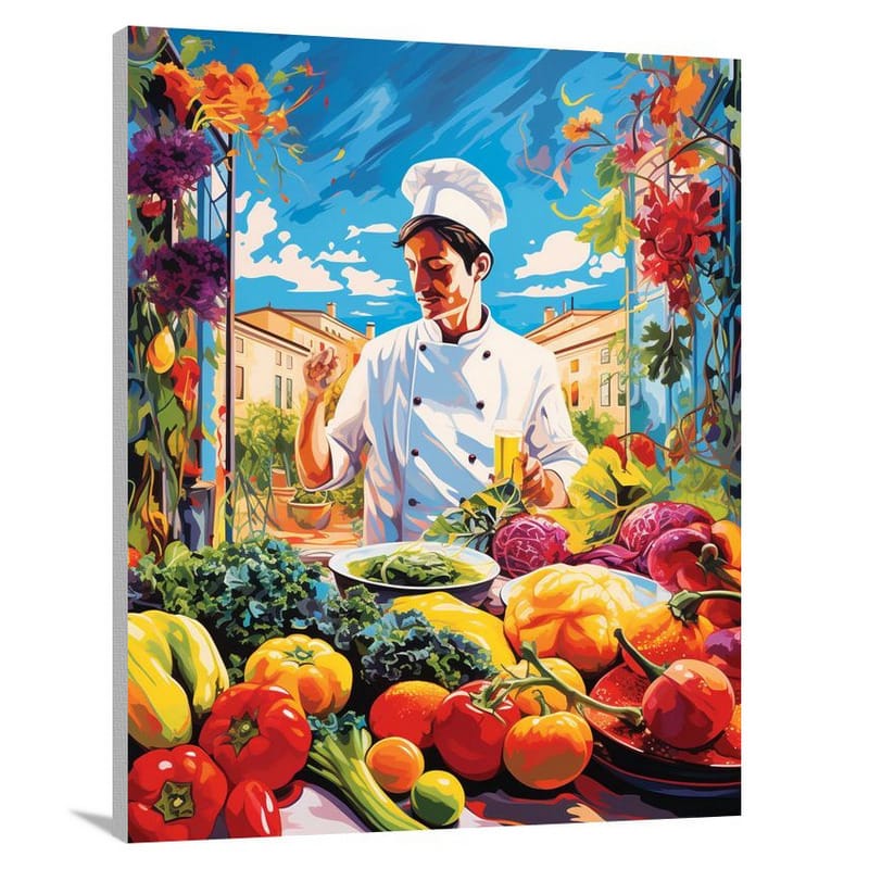 French Cuisine Extravaganza - Pop Art - Canvas Print