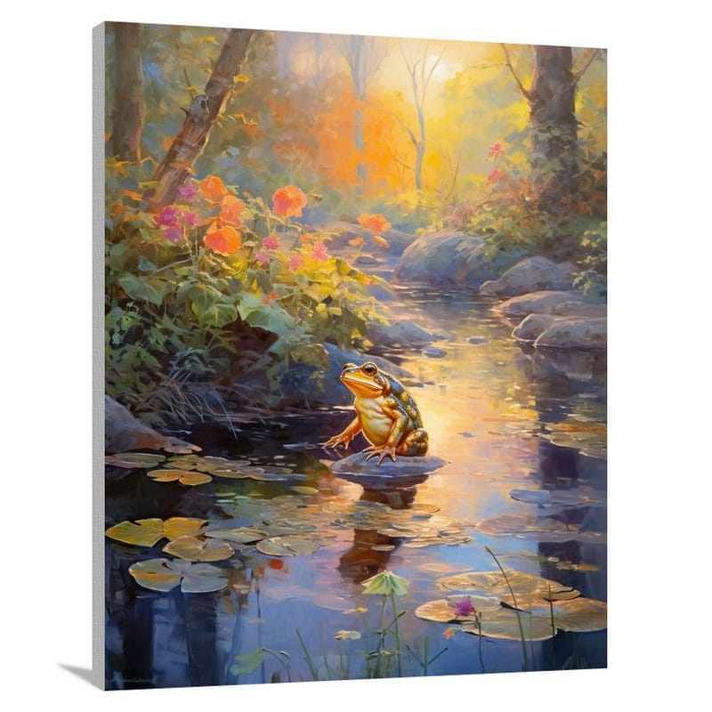 Frog's Serene Haven - Canvas Print