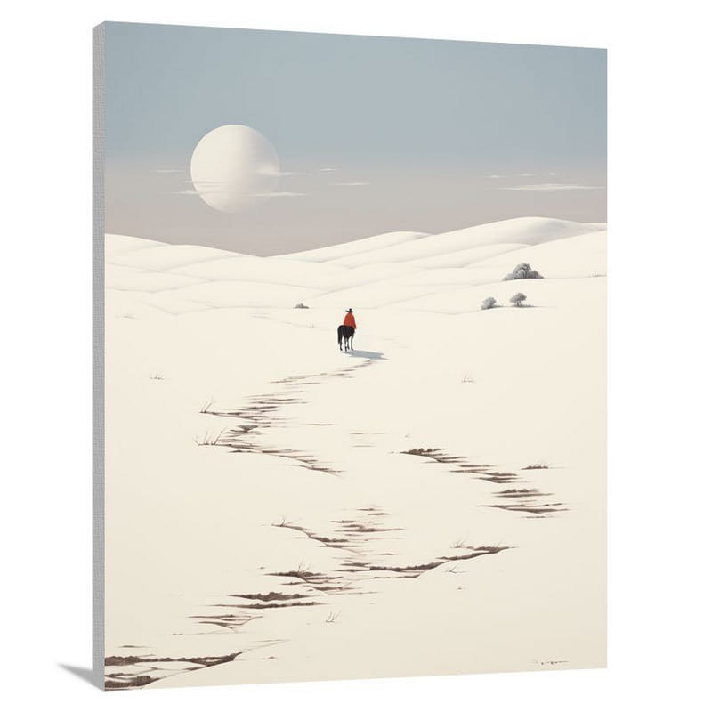 Frontier's Endurance: North Dakota's Snowscape - Canvas Print